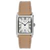 Kyoto Japan KN004-SVBESF Unisex Classic Rectangular Watch Quartz White Dial Roman Numerals Silver Beige Saffiano Leather 3ATM Water Resistant