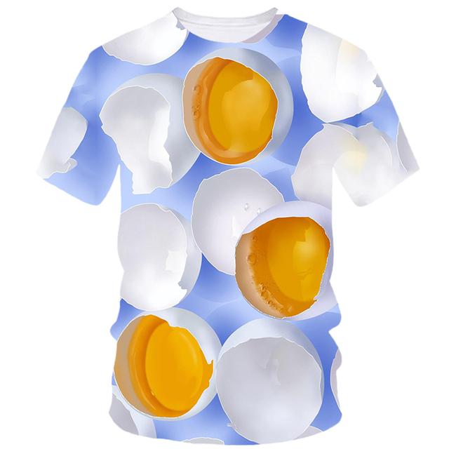 Hip Hop Fun Egg 3d Printed Summer Men's Short Sleeve Creative Harajuku Casual Loose T-Shirt Fashion Street Comfort Clothing