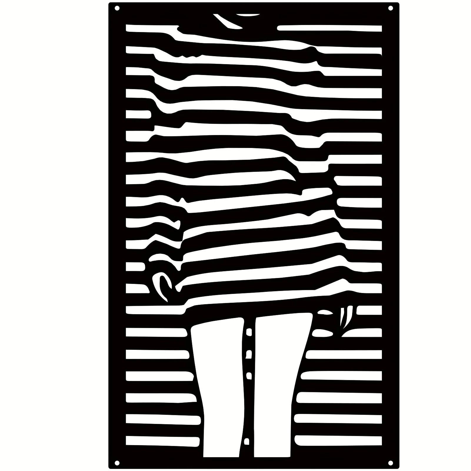 

Минималистское современное женское настенное искусство из металла - абстрактный полосатый дизайн | Элегантное украшение интерьера для спален и кабинетов светло-серый