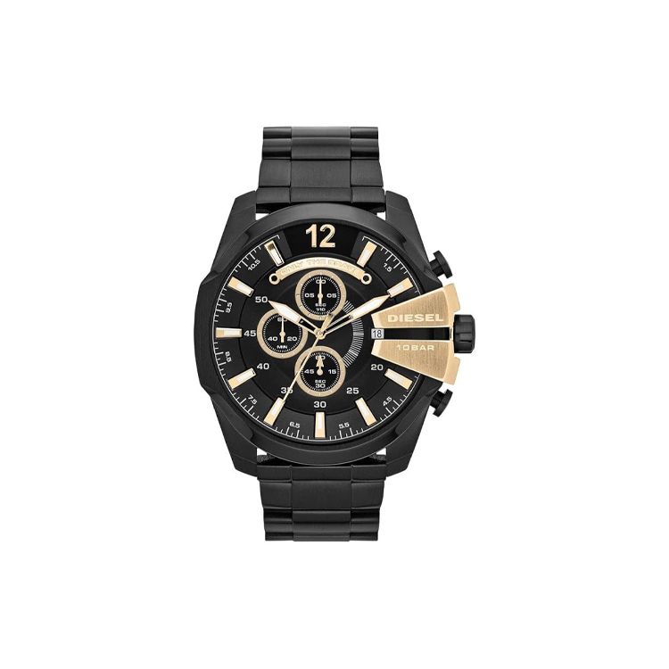 Diesel Mega Chief Series Watch Quartz Movement Stainless Steel Band 51Mm Black Dial Men watches DZ4338 Black Dial
