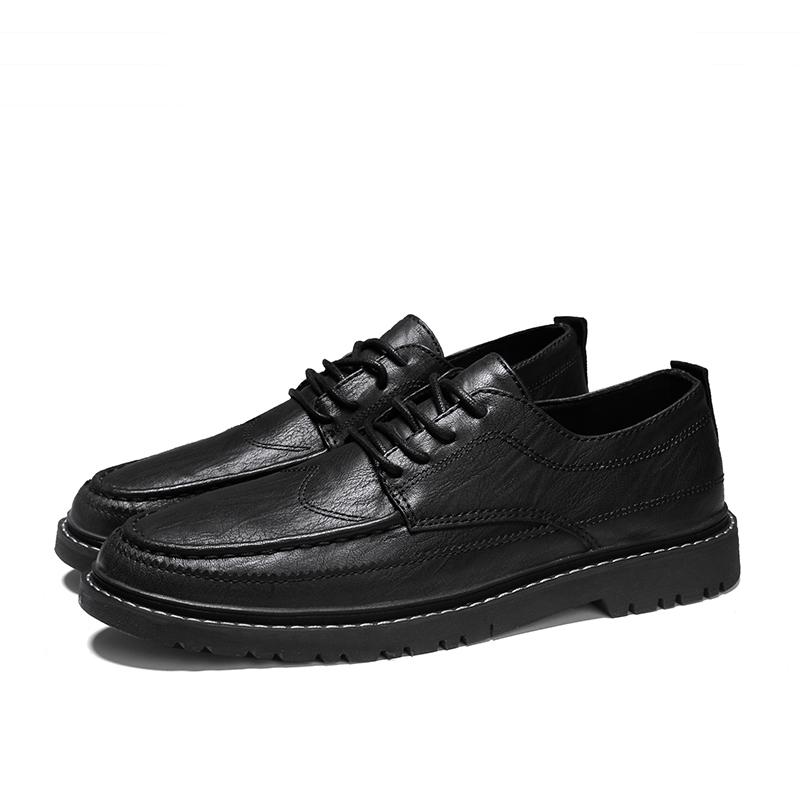 New Men's Quality Leather Shoes British Business Lace Up Fashion Black Soft Leather Man Split Leather Dress Shoes Men