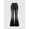 VIONA Mode Y2k Jeans Für Damen Blaue High Waist Schlag Jeans Mit Stickerei Vintage Retro Stil