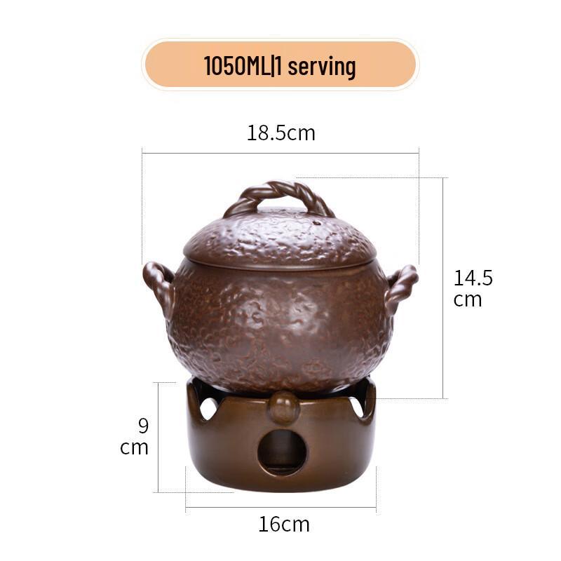 Zhishi Health Clay Stew Pot with Alcohol Stove