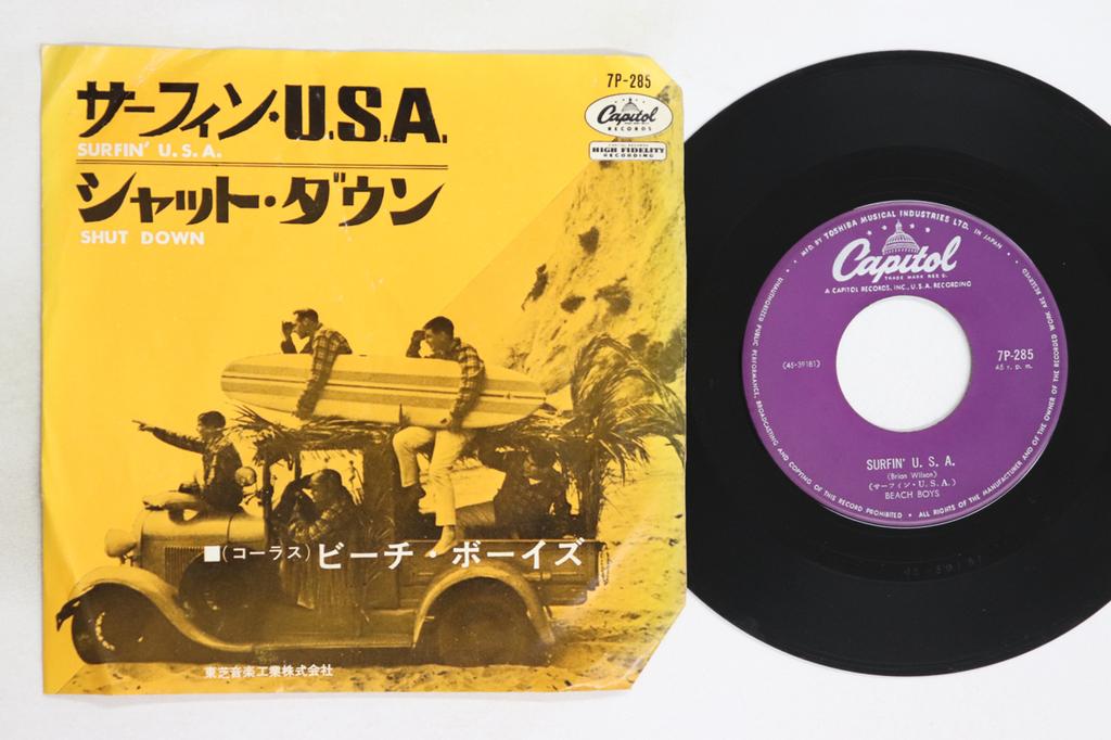 7inch Record BEACH BOYS - Surfin' U.s.a. / Shut Down 7P285 CAPITOL 1963 Japan Rock Used