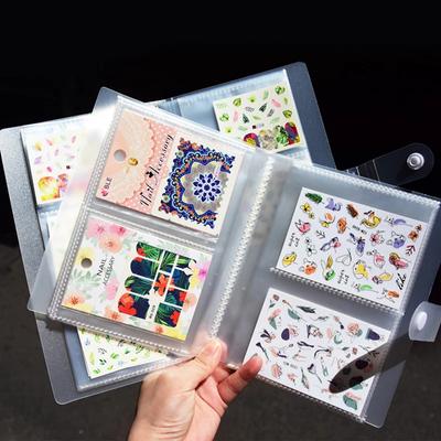 80/168 Slot Nail Sticker Prázdné úložné regálové pouzdro Album s tlačítkem