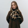 Niche designer versatile warm senior sense winter warm two-color rhombus knitted plaid scarf women