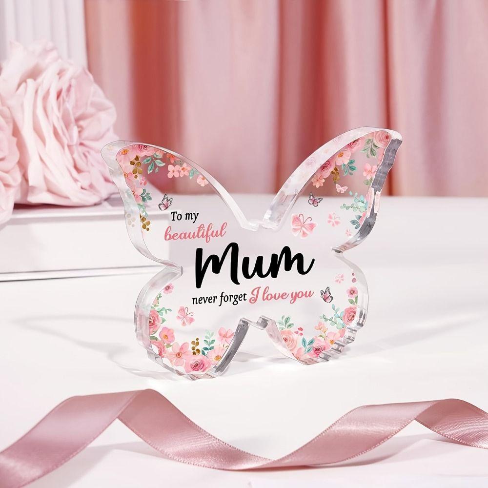 Creative Butterfly-Shaped Acrylic Plaque Decorations Acrylic Clear Butterfly Ornaments Beautiful Gifts for Mum Birthday