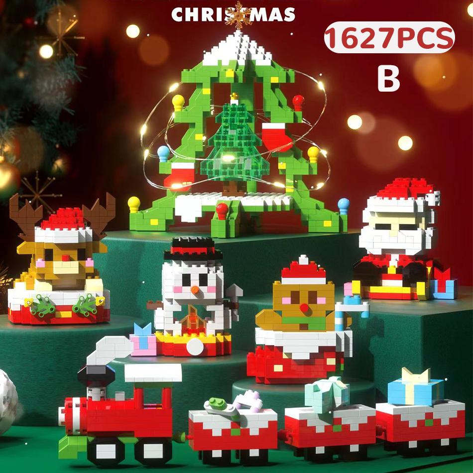 

Non-Toxic Children Mini Christmas Tree Santa Claus Snowman Model Micro Bricks Building Block Diy Elk Bricks Toys For Adult Gift