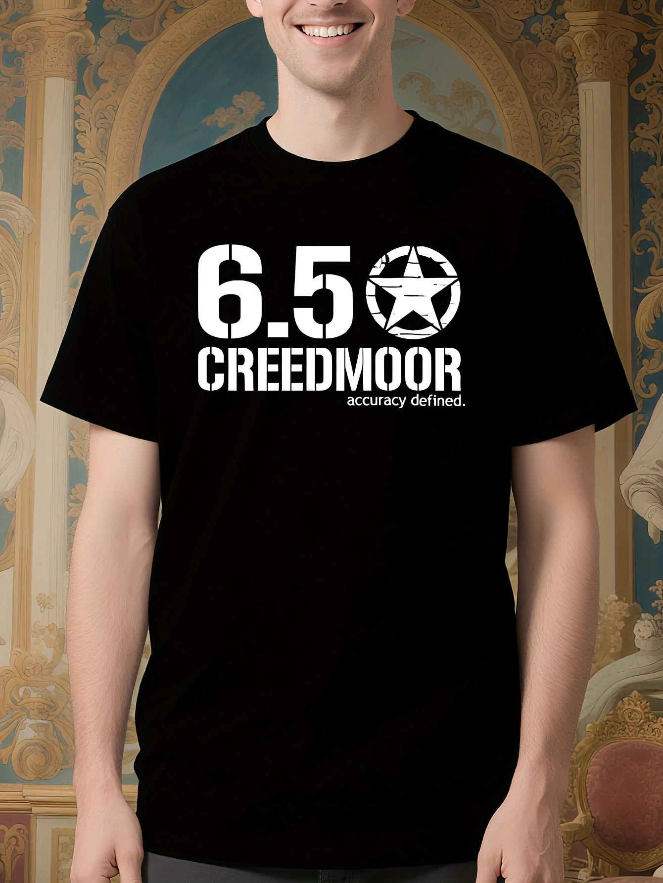 6.5 Creedmoor Long Range Shooting Tshirt - Black with Whi... XXL