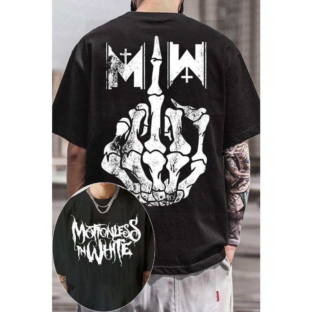 Motionless In White Band Graphic TShirt Mens Womens Cotton Tee Summer Casual Short Sleeve Round Neck Clothing