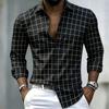 Men's Plaid Long Sleeved Shirt, Elegant Men's Shirt, Business Casual, Fashionable and Versatile, Striped Shirt