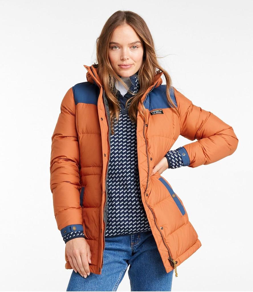 Mountain Classic Down Color Block US Fit Petite L Mariner Multicolor 1000201225 [LLBE] Women's Parka, Auburn/Bright SizeL