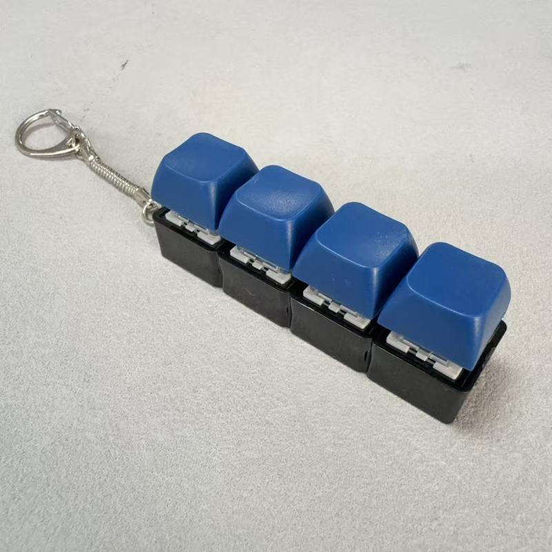 1Pcs Stress-relieving And Calming Finger Pressure Relief Button Pendant 4Keys Keyboard Key Irritability Toy Adult Office Keyring