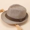 Sommarresa Utomhus Herr och Dam Andningsbar Snabbtorkande Solskydd Brittisk Retro Bälte Cylinderhatt