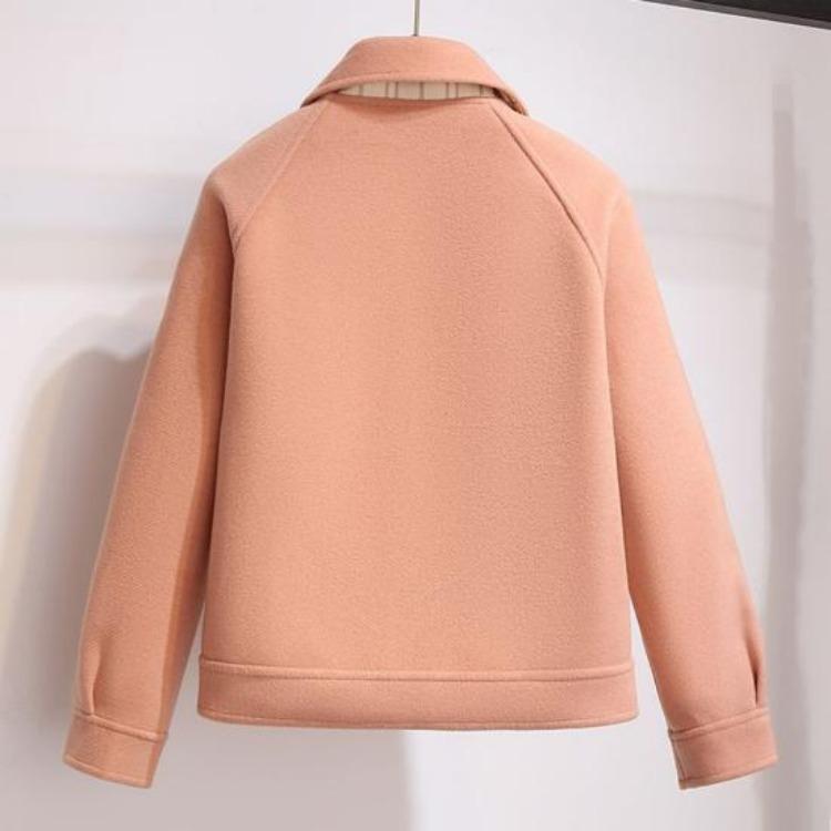 Warm Winter Wool Coat Ladies Hooded Plaid Overcoat Single Breasted Loose Mid Length Thick Jacket with Pockets for Travel Dating Commuting