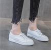 Fashion 2CM Genuine Leather Women Casual Sneakers Plus Size 43 Spring Summer Skate Shoes Ladies Little White Vulcanized Shoes Woman