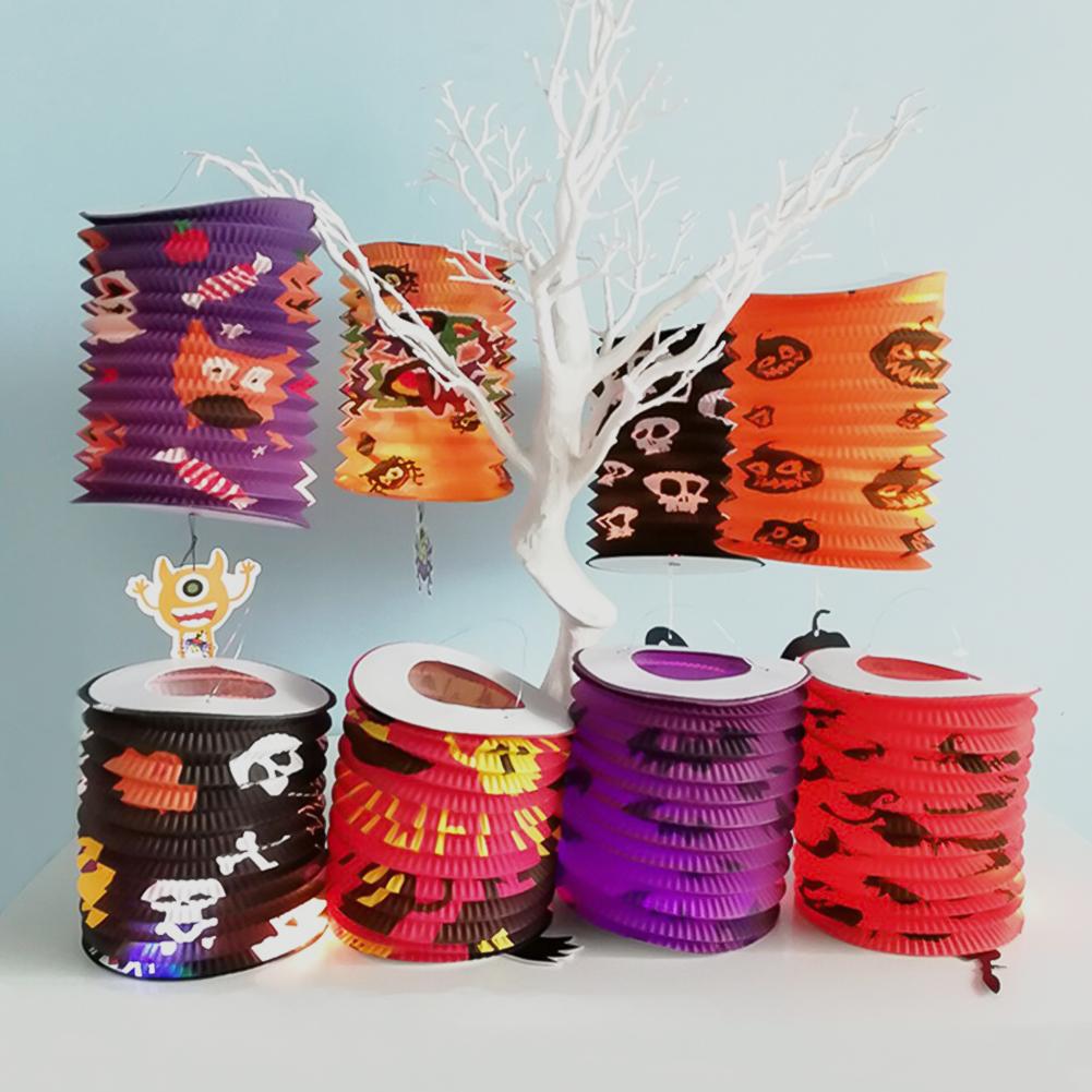 1Pc Halloween Paper Lantern Pumpkin Spider Bat Skeleton Hanging Pendant Horror Props Party Decoration Outdoor Home