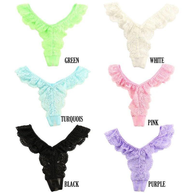 La-Pomme Sexy Sheer Lace T-Back Thong Panties Style 322064 Made in Japan Lingerie