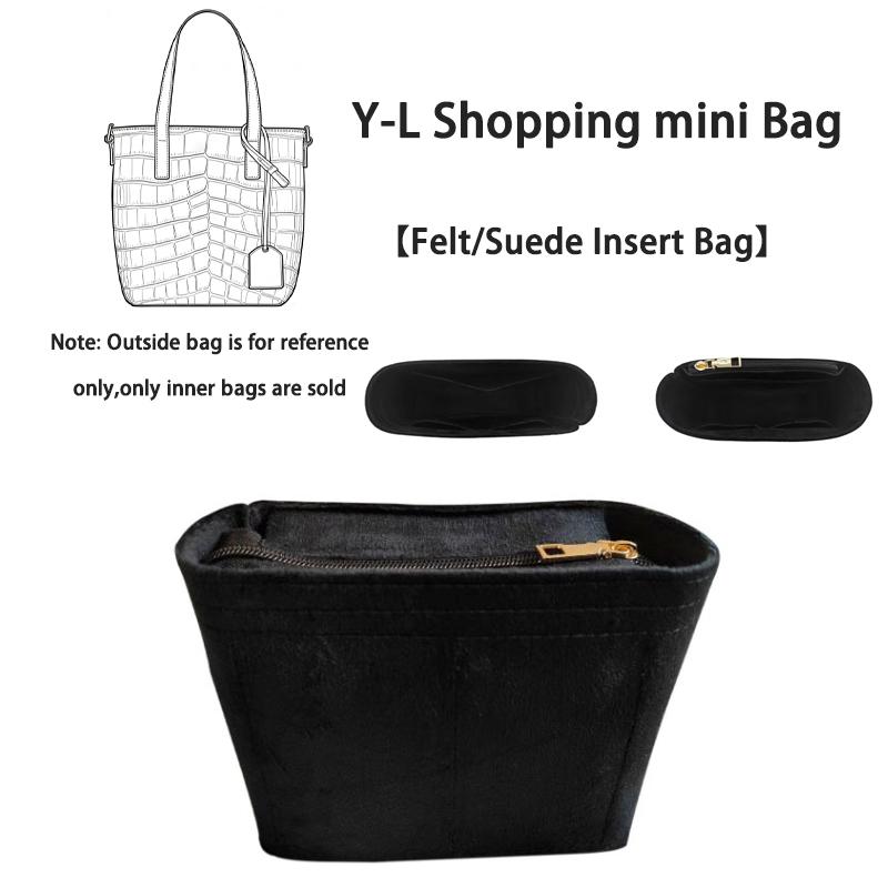 EverToner New Insert Bag for Y-L Shopping mini Linner Bag Portable Felt/Suede Organizer Multi-Pocket Storage Travel Accessory