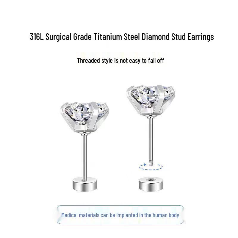 Damen Medizinischer Grad 316 Titan Flachboden Schraubohrringe, Reinsilber, Super Glänzende Knorpelstecker zum Piercen, Schlaffreundlich.