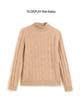 2024 Women's Cashmere Sweater - Autumn/Winter, Half-High Neck, Cable Knit, Loose Fit, Versatile, Thickened Base Layer.