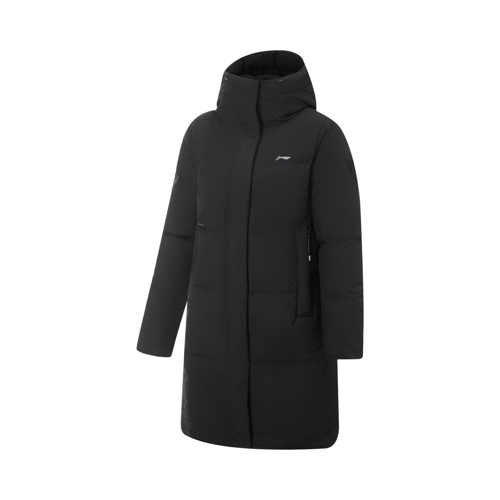 Li Ning Windproof Waterproof Warm Simple Comfortable Versatile Hooded Down Jacket Women Outerwear AYMV406-2