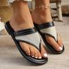 2025 Summer New Korean Version of Foot-pinching Cool Slippers Fashionable Flat-bottomed Niche Retro Versatile Toe Flip-flops Shoes Women
