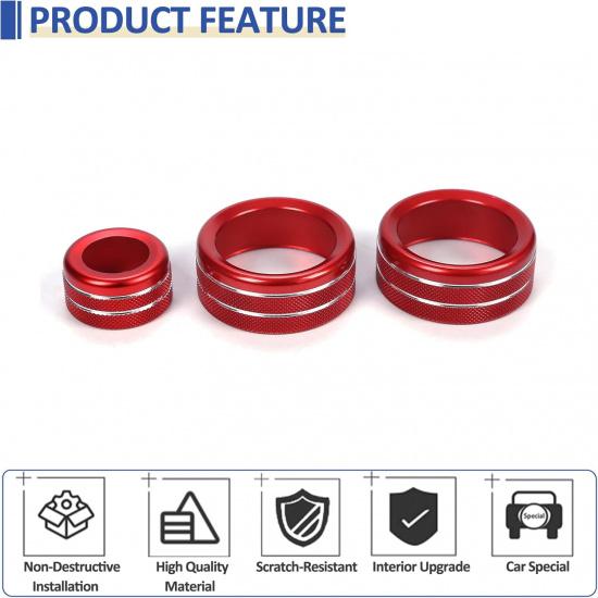 Daeiclru Air Conditioner and Volume Knob Cover Compatible with Toyota Supra GR A90 A91 MK5 2018-2022, Aluminum Alloy Centre Console Air Conditioner