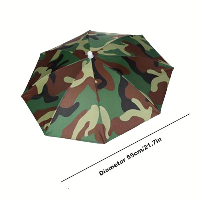 

Складной головной убор, зонт, портативная водонепроницаемая рыболовная шляпа 55 см, бесконтактная дождевая шляпа для походов, кемпинга, камуфляжный зонт для взрослых