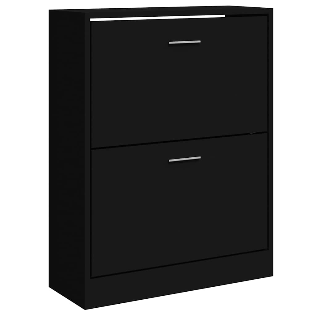 Vidaxl Szafka Na Buty, Czarna, 63X24X81 Cm, Materiał Drewnopochodny