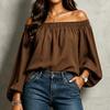 European and American new models, lanterns, long sleeves, off-the-shoulder and thin, versatile commuter pullover for women