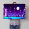 Synthwave Neon City Dubai Metal Poster Customized Wall Art Retro Vintage Metal Signs for Man Cave House Office Decor Room Home