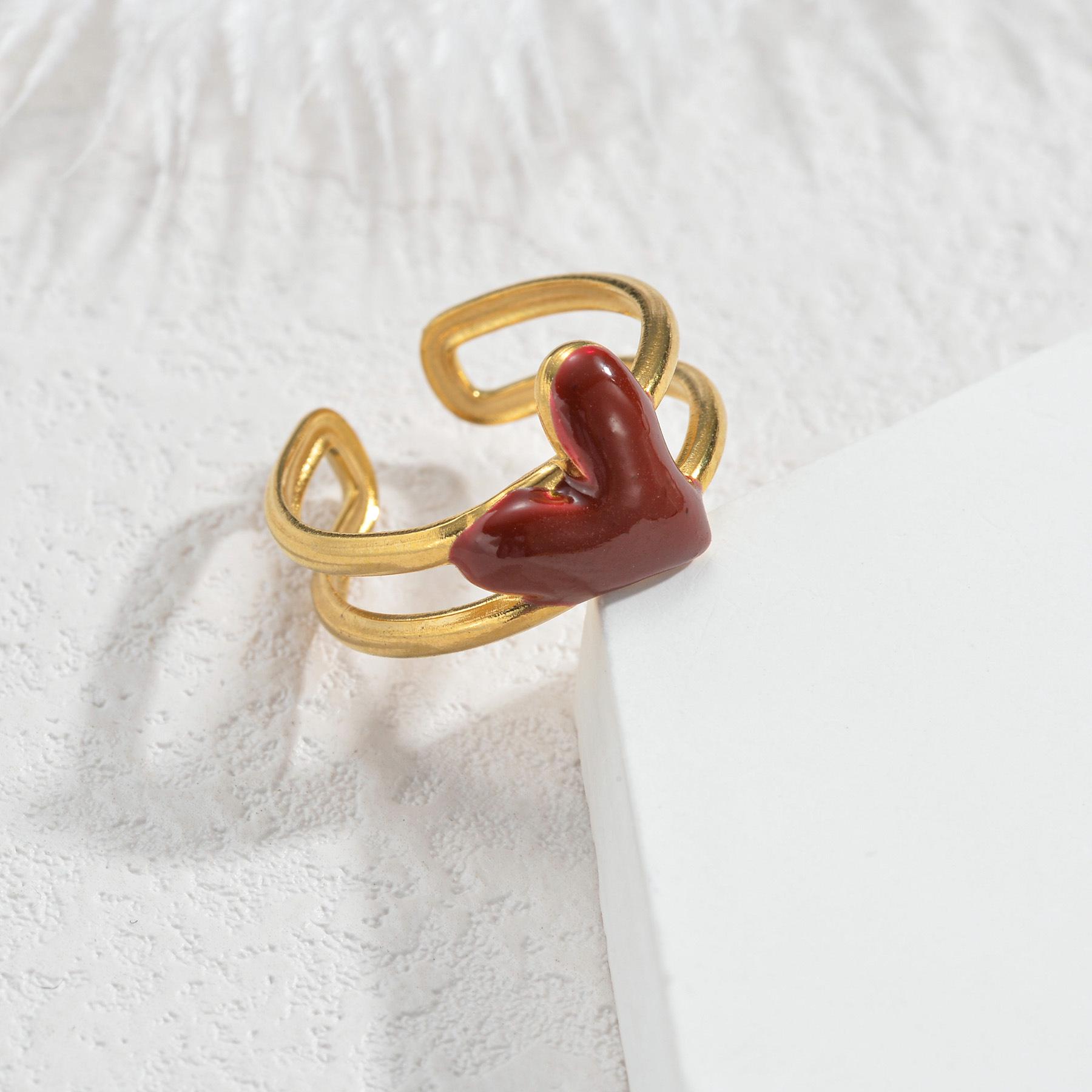 Женское винтажное роскошное геометрическое открытое кольцо из нержавеющей стали