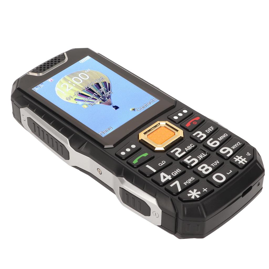 2G Senior Cellphone 2.8in HD Screen 3D Big Button Dual Card Senior Cellphone with Flashlight Black