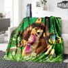 1pc Bear Girl Forest Flannel Blanket,Ultra Soft Warm Plush Throw for Home Bedroom Bed Sofa Cover Camping Picnic Gift Y72456