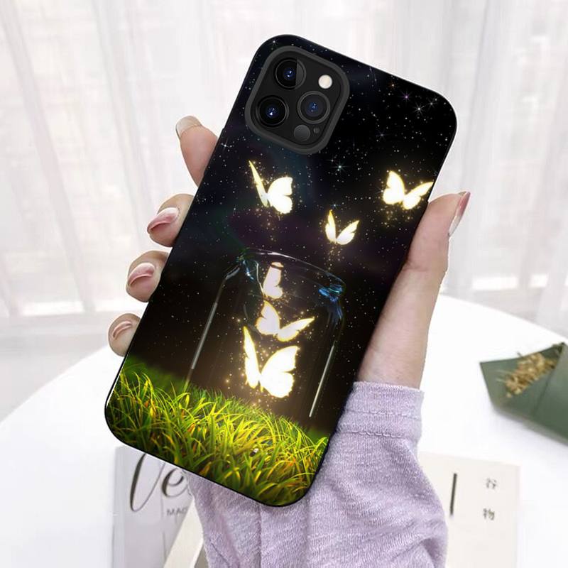 Süße bunte Schmetterlings-Telefonhülle für iPhone 11 12 13 Mini Pro Max 8 7 6 6S Plus X 5 SE 2020 XR XS Funda Case