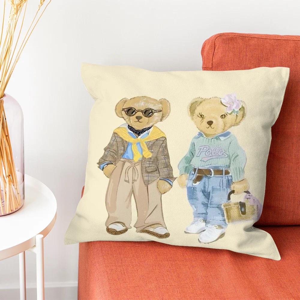 Fashion Bear P-PoloS Pillow Case Pillow Case Living Room Sofa Cushion Cover Suitable For Home Bedroom Room Decoration