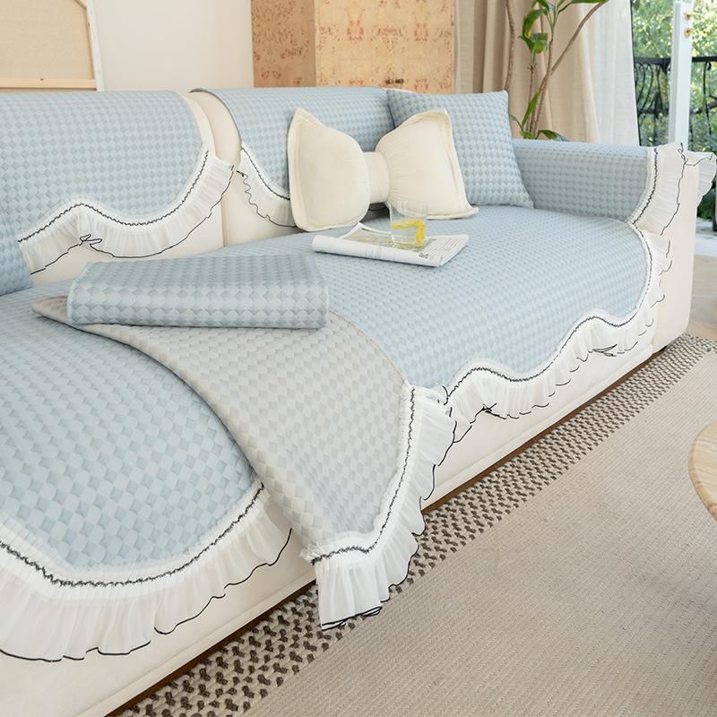 

Cool Doudou Special-Shaped Sofa Cushion Summer New Straight-Row Sofa Mat Seat Cushion Fixed Non-Slip Cover Cloth Towel 90*70cm