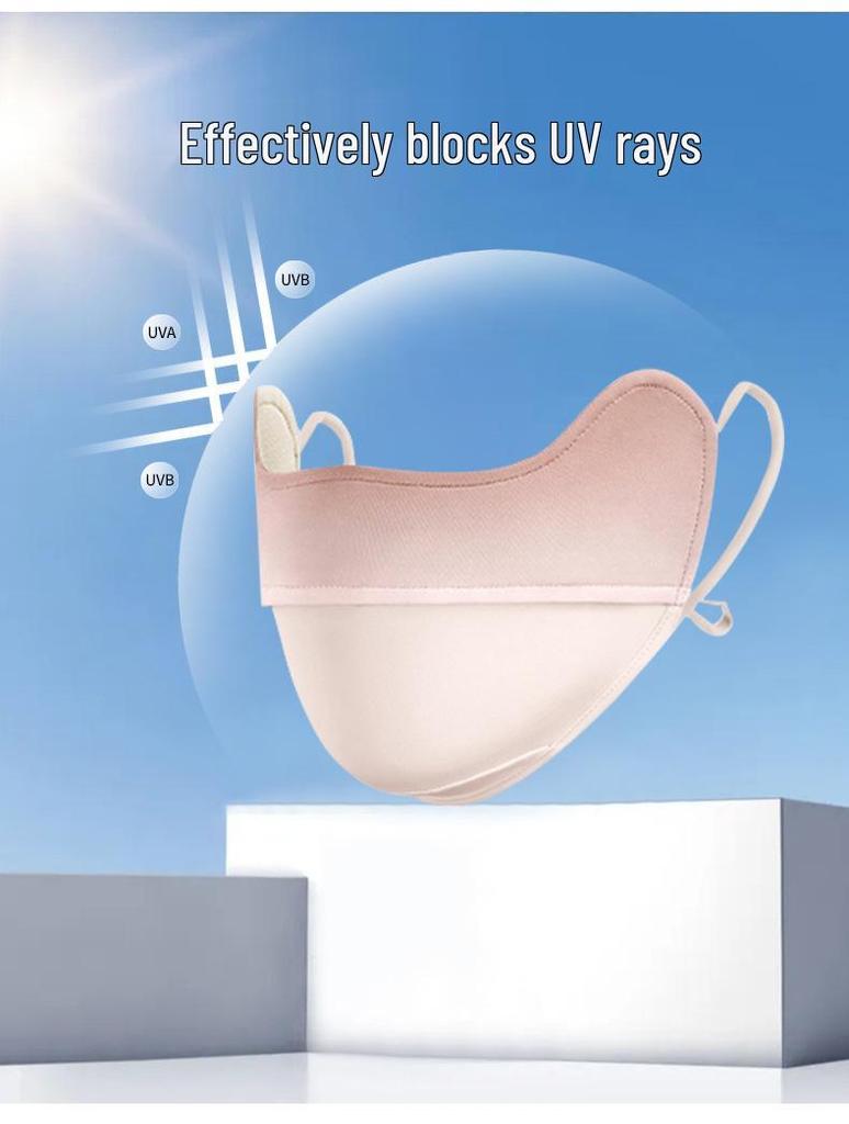 Blush Eye Corner 3D Sunscreen Mask: Breathable, UV-Protective Nylon Ice Silk for Summer Women
