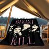 1pc Bikini Kill Band Outdoor Flannel Blanket, Cozy & Warm Soft Te Playful Design, Napping Camping,