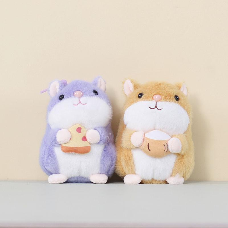 Cute Hamster Plush Keychain With Pp Cotton Filling For School Bags And Accessories