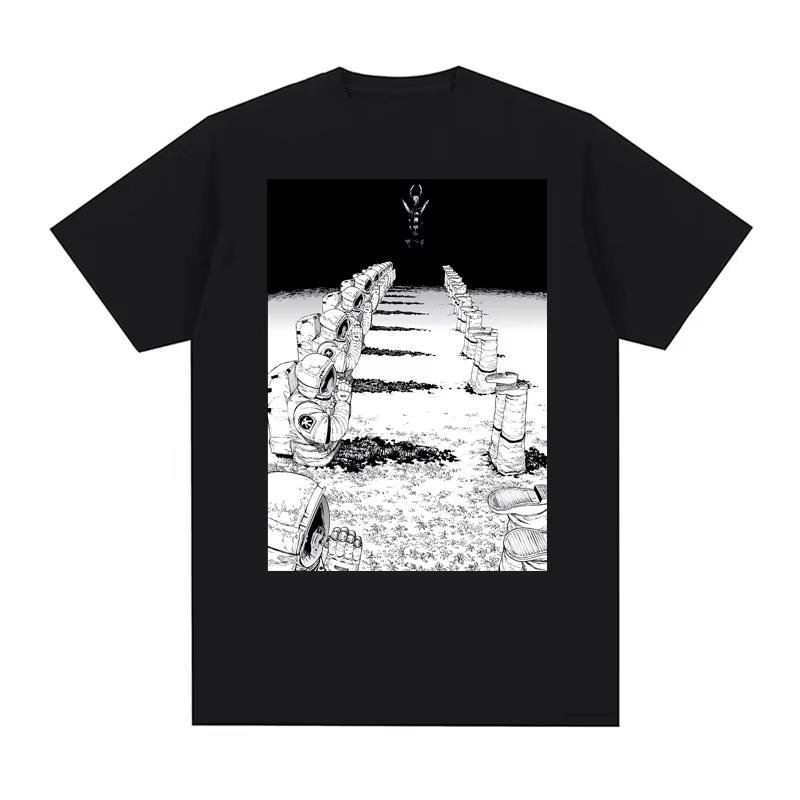 Japonské Anime T-shirt Řetězová pila Muž 100% Čistá Bavlna Pánské Harajuku Krátký Rukáv T-shirt Komiksový Vzor Tištěný Krátký Rukáv