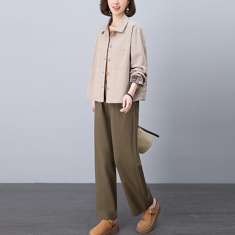 

Elegant Women s Spring & Autumn 2025 Two-Piece Fashion Set XXL