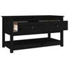 Coffee Table Black 102 x 49 x 55 cm Solid Pine Wood