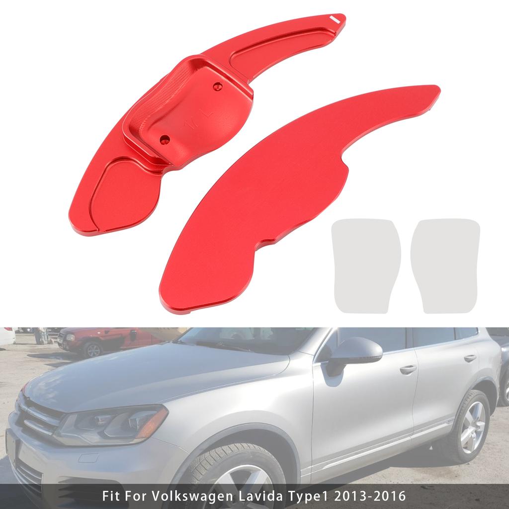 Förlängning av rattpaddlar för VW Golf 6 Tiguan CC Aluminium Röd