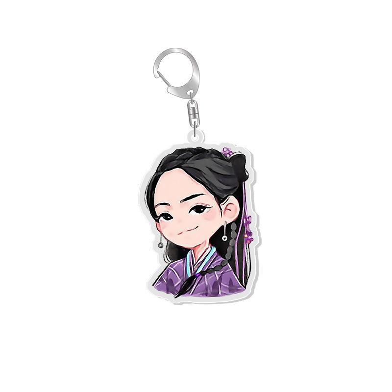 Ehrenwort Schlüsselanhänger Shan He Ling Niedliche Figur Wen Kexing Zhou Zishu Anhänger Schlüsselanhänger Damen Schlüsselring Schmuck Geschenke