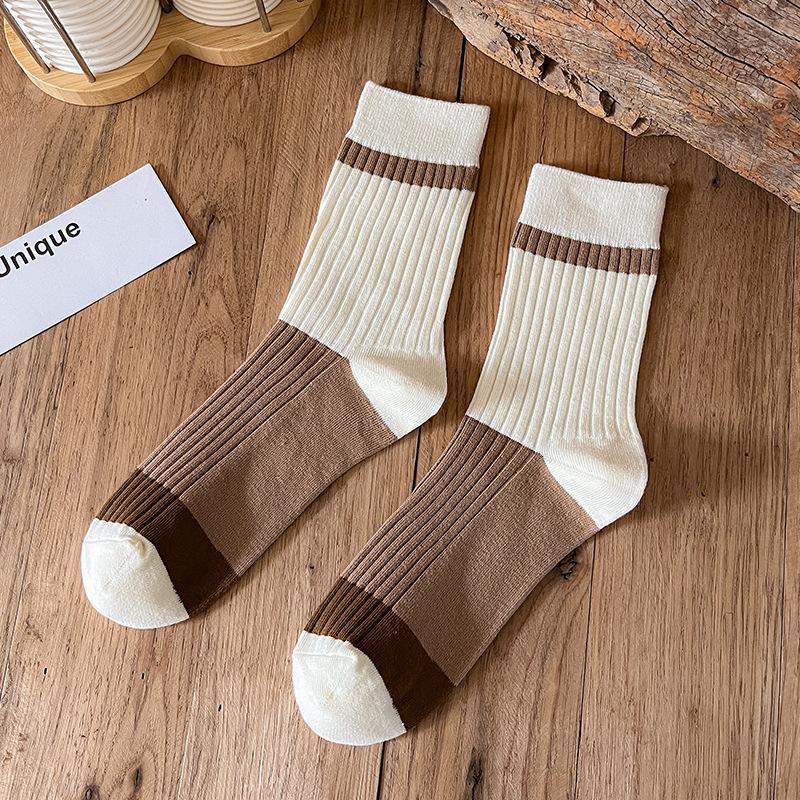 Male Autumn and Winter New Product Tie In Color Casual Tube Cotton Socks