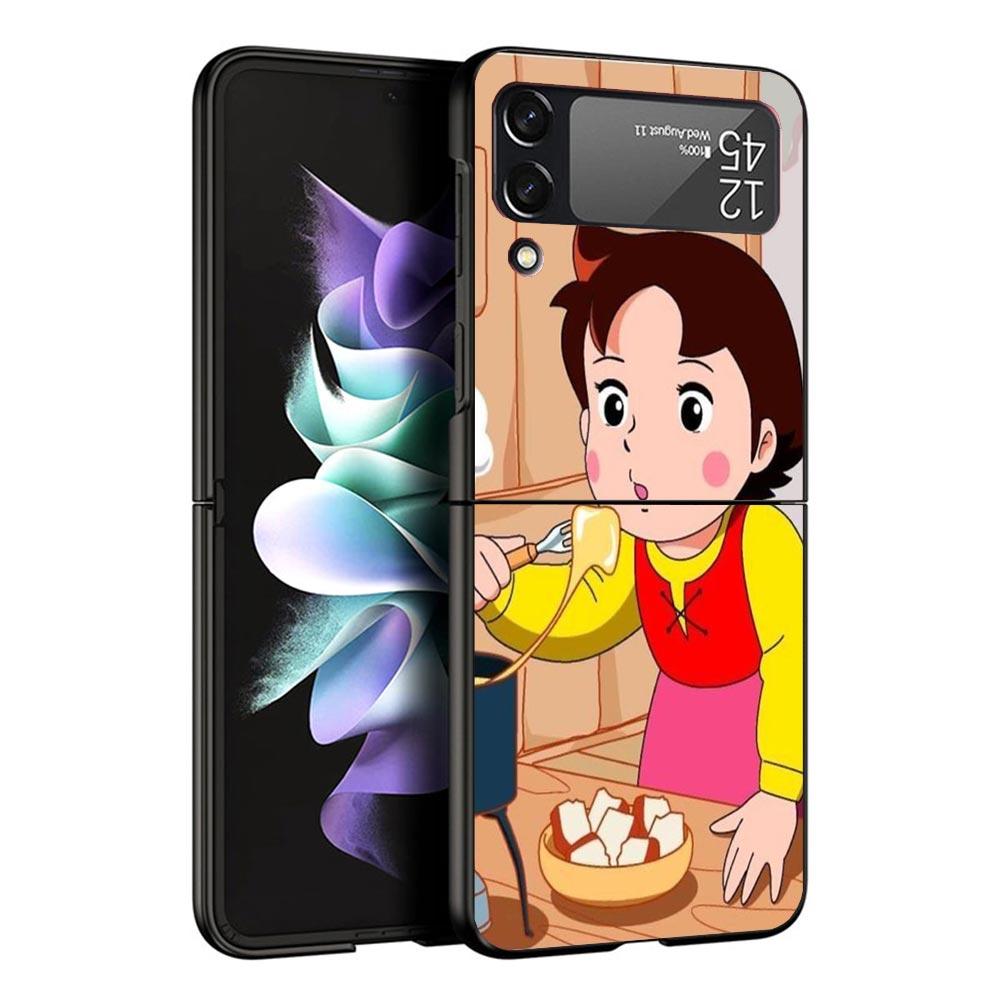 

Heidi Cute Cartoon Black Phone Case For Samsung ZFlip7 ZFlip6 ZFlip5 ZFlip4 ZFlip3 5G Hard Protective Galaxy Z Flip 3 4 5 6 7 Samsung Z Flip 5