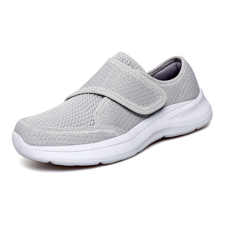 Velcro Soft-Soled Walking Shoes for Seniors, Men and Women, Wide Fit, Large Size 42, Ideal for Autumn Sports and Comfort.