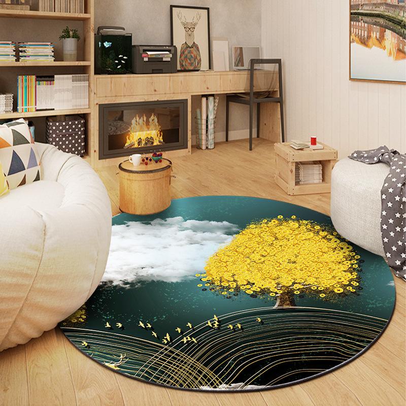 Round Carpet Simple Geometry Living Room Coffee Table Carpet Bedroom Bedside Computer Rocking Chair Mat